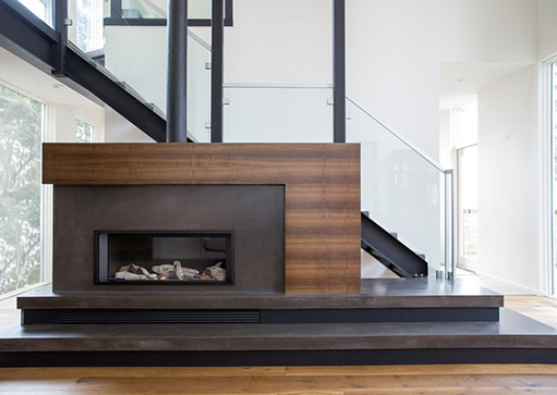 Custom contemporary fireplace
